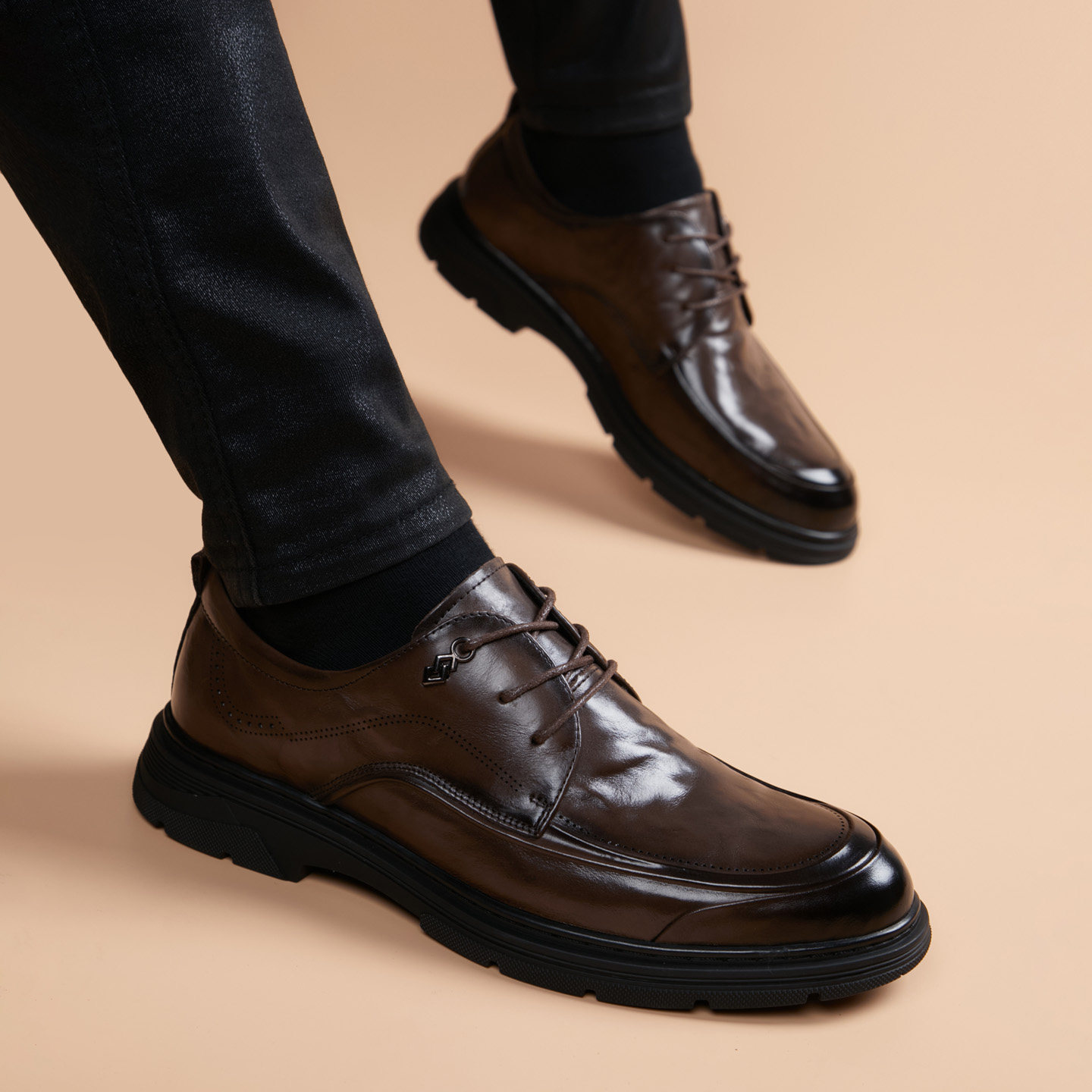 男鞋春季2026新款真皮透气商务正装英伦风棕色休闲内增高皮鞋男款,淘宝优惠券,粉丝福利购,淘宝优惠卷