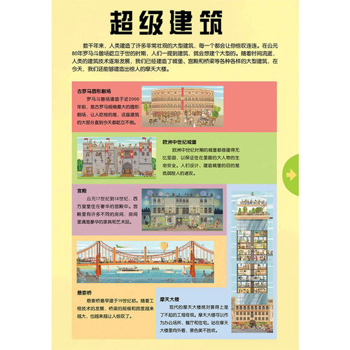 童趣正版 不可思议的发现之旅·超级建筑 3-6岁互动大拉页全景揭秘科普 知识性和趣味性结合绘本故事书 人民邮电出版社 - 图3