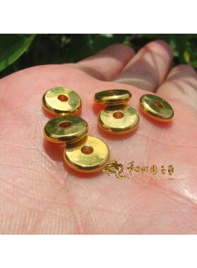 金黄色黄铜镀金隔片算盘珠沙金隔片隔珠算盘珠手链项链配件