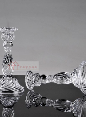 ins欧式水晶钻石玻璃烛台创意