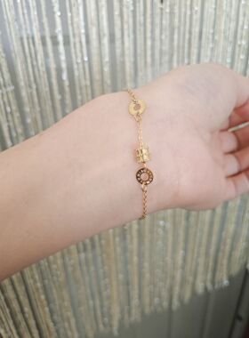 金闪闪小蛮腰手链！仿真黄金不掉色 质感钛钢洗澡可戴百搭手饰品