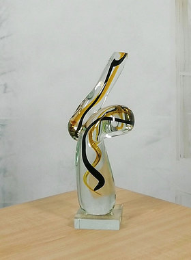 淄博博山琉璃扭曲造型创意摆件