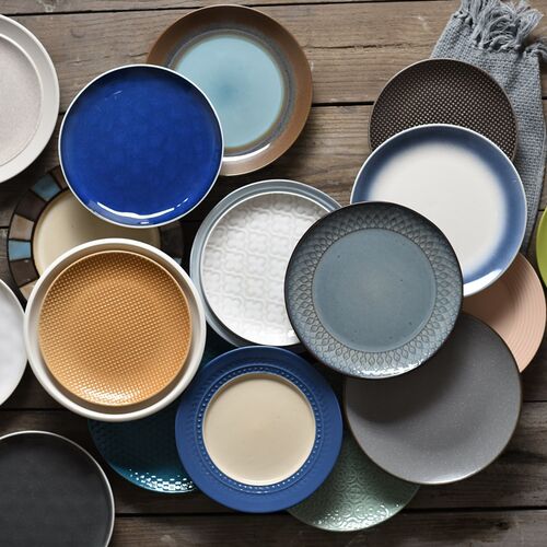 艺家盘子陶瓷菜盘创意家用餐具简约面碗日式菜碟圆形碟子早餐盘子 - 图1