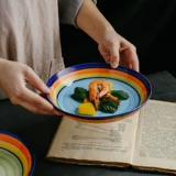 Underglaze 78 -Индивидуальное персонализированное суп -смещение творческая творческая классическая керамика тарелка домашняя кулинария диск диск диск