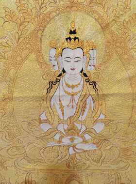 古玩杂项旧藏刺绣大日如来挂画装饰画客厅书房茶室挂画