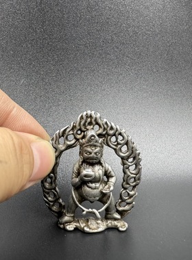 仿古古玩铜器古董杂项收藏密宗天铁佛光黄财神大黑天老货老物件