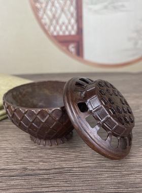 古玩杂项收藏鱼篓香炉摆件家居办公室桌面创意装饰品熏香炉