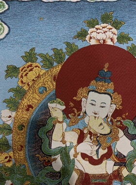 古玩杂项旧藏刺绣四臂观音挂画装饰画客厅书房茶室挂画