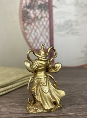 黄铜韦陀铜像韦陀菩萨家居摆件家宅护宅韦陀伽