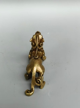 仿古工艺品茶宠茶具小摆件铜合金老龙貔貅铜器手把件古玩收藏摆件