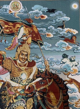 古玩杂项旧藏唐卡格萨尔王挂画装饰画客厅书房茶室挂画