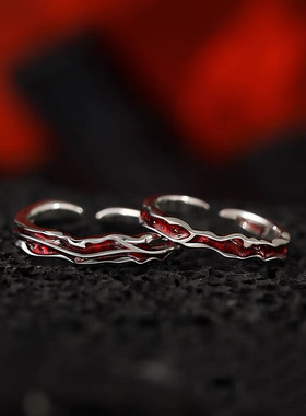 永夜星河热恋情侣戒指纯银不掉色