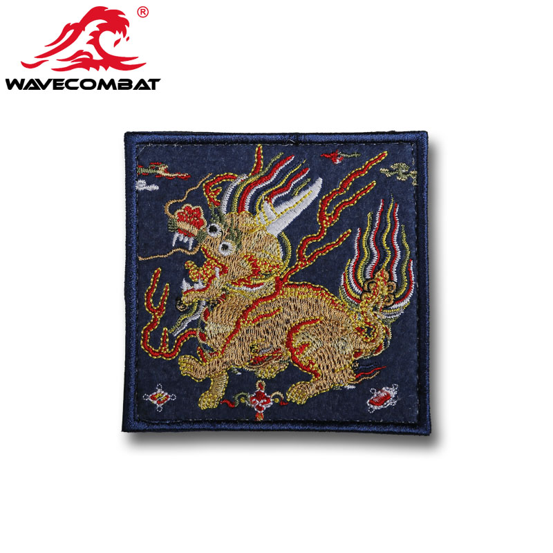 浪潮君物 明彩绣獬豸祥云补 刺绣章 魔术贴 士气章 补丁 军迷配饰 - 图0