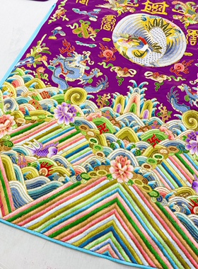 金氏【仙鹤寿字小袖法衣】出水龙海水江崖道袍宗教绣品厂家直销