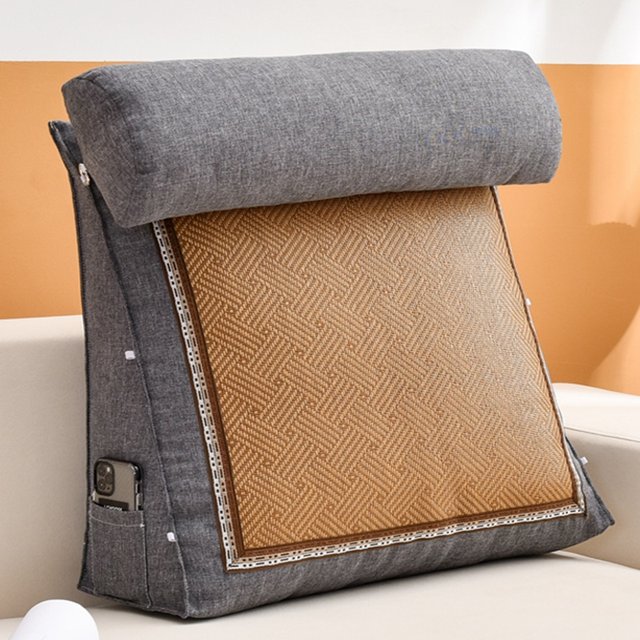 Triangle Cushion Backrest Waist Bed Bag Lumbar Pillow Pad Long