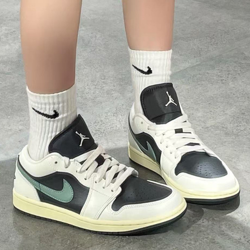 耐克/Air Jordan 1 Low 黑绿色 低帮 复古篮球鞋 DC0774-001,淘宝优惠券,粉丝福利购,淘宝优惠卷