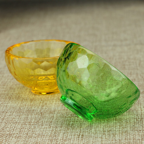 水杯 供杯 七供杯七彩水晶供水碗 供水杯供奉七色宝石碗佛堂摆件 - 图0