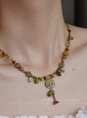 原创捷克琉璃复古项链