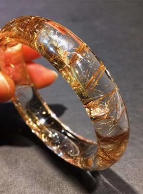 天然水晶金发晶手镯