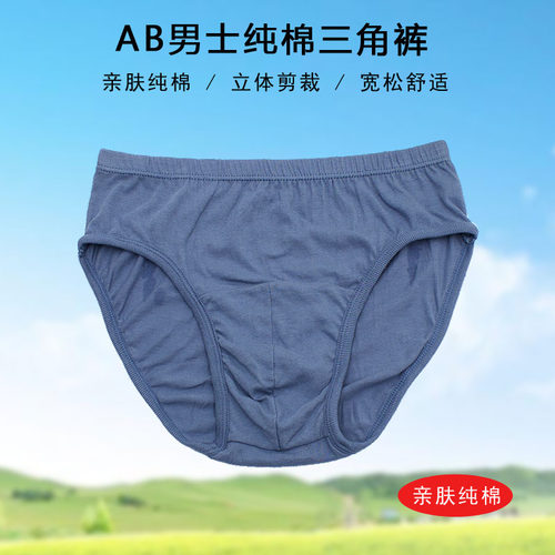 3-4条AB内衣内裤男士纯棉舒适大码中老年中高腰三角裤头0922 - 图0
