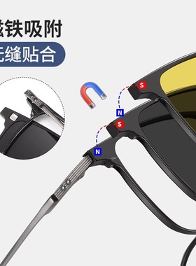 lashion铝镁纯钛磁吸套镜太阳镜