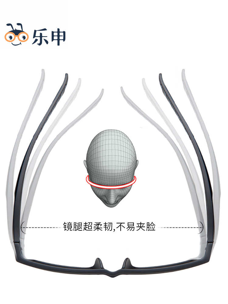 乐申运动近视眼镜框男眼睛架女大脸宽超轻可配度数网上配眼睛框架 - 图2
