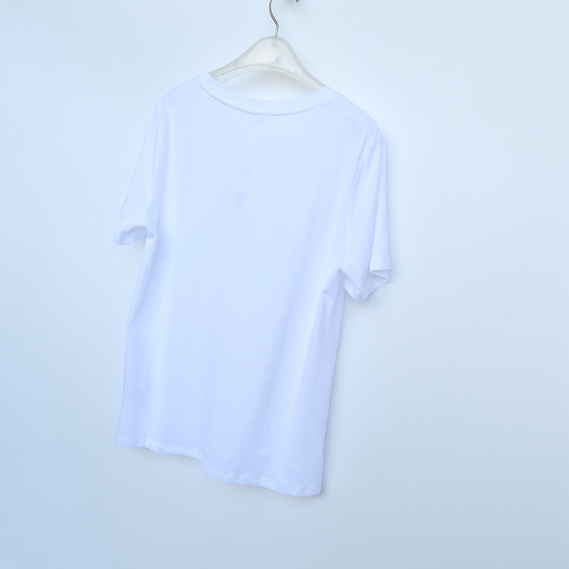 H系列170/96A正品断码女夏白色纯棉圆领短袖T恤2982-图3