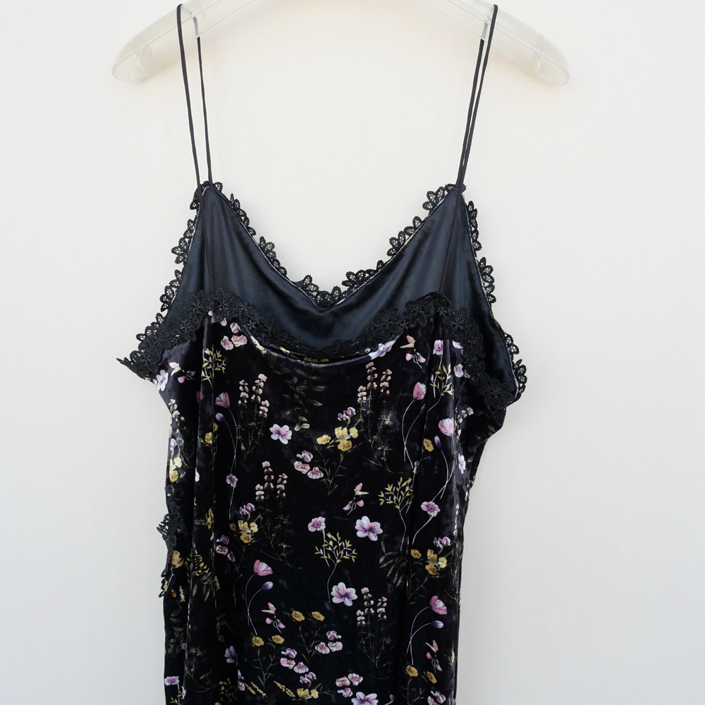 拉系SML正品清仓 女舒柔丝光绒花边到膝外搭吊带裙5A4232印花混色,淘宝优惠券,粉丝福利购,淘宝优惠卷