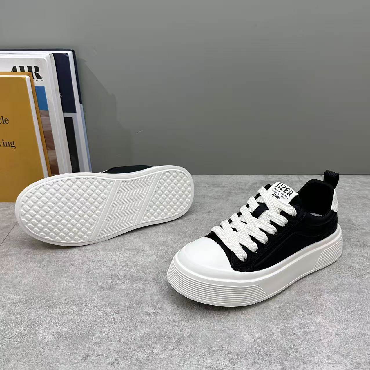 男鞋2026春季新款韩版潮流百搭低帮休闲板鞋男轻便厚底增高小白鞋,淘宝优惠券,粉丝福利购,淘宝优惠卷