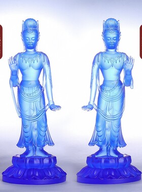 东方三圣日光月光菩萨琉璃佛像