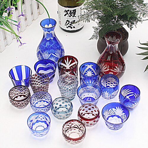 日式玻璃清酒杯烈酒杯日本江户切子工艺纯手工雕刻家用源头工厂 - 图2