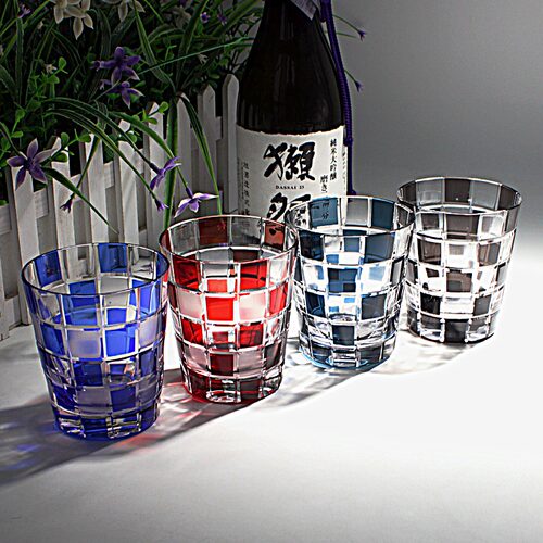 日式水晶玻璃杯威士忌酒杯日本江户切子工艺手工雕刻家用装饰礼品 - 图1