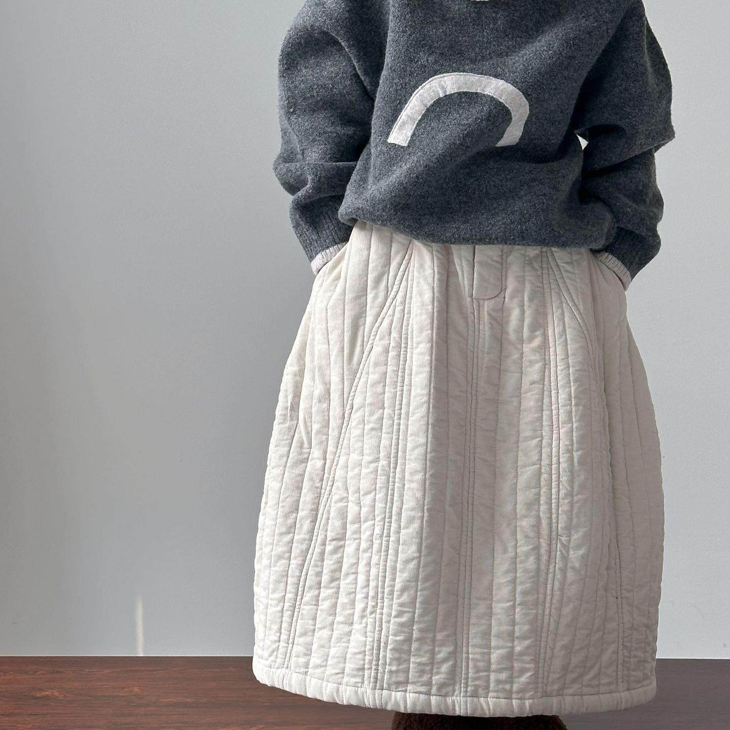 女童韩版纯色休闲绗线半身裙冬季新品女宝宝加厚百搭宽松棉裙冬裙,淘宝优惠券,粉丝福利购,淘宝优惠卷