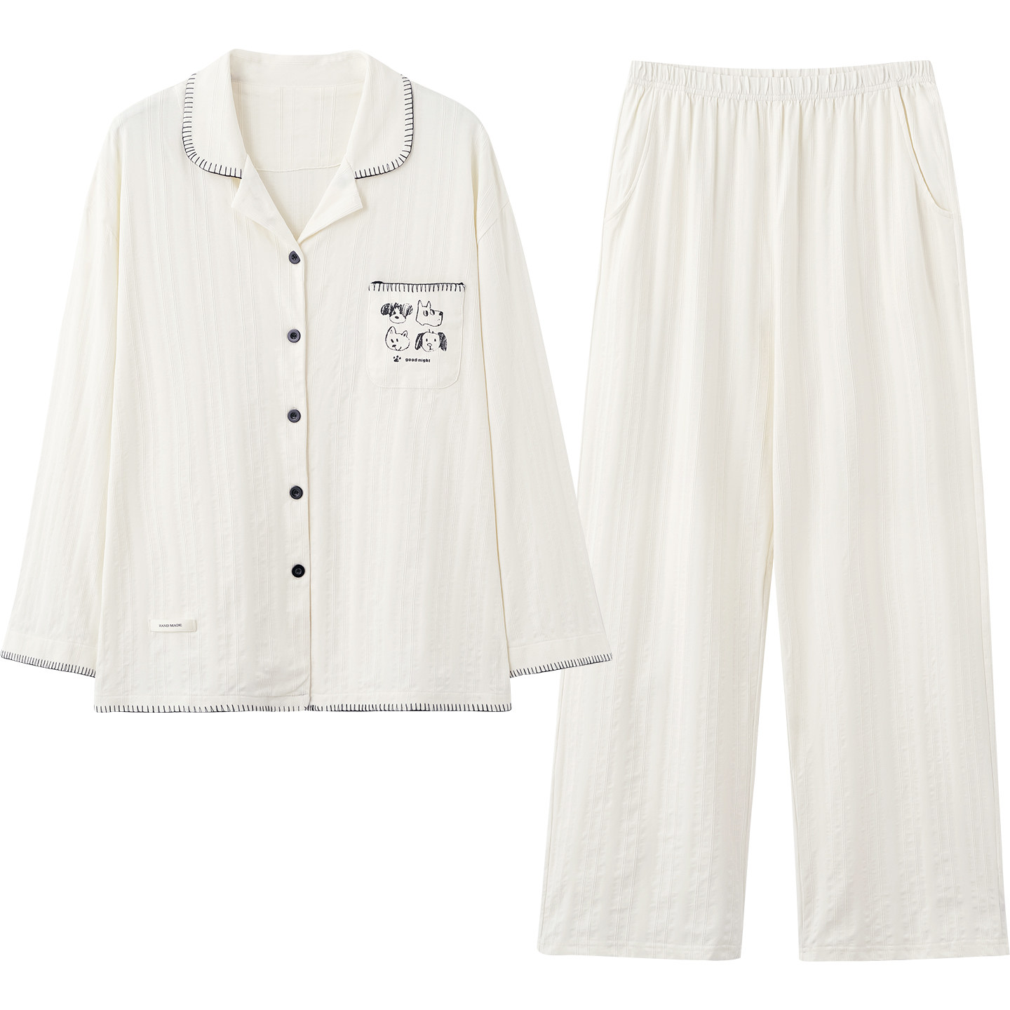 马克公主高级感纯棉情侣睡衣春秋男女长袖简约时尚休闲家居服套装,淘宝优惠券,粉丝福利购,淘宝优惠卷