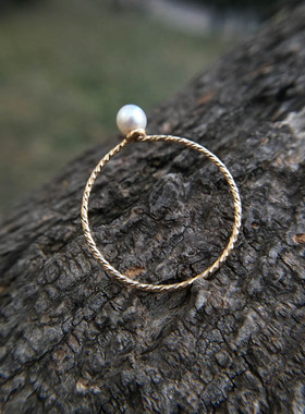 可水洗简约迷你珍珠戒指
