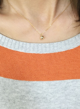 美国进口14K包金简单白底项链