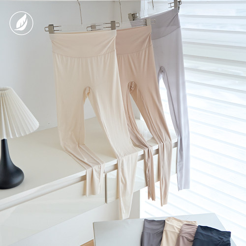 夏季超薄鲨鱼裤女防晒奶皮裤空调裤高腰收腹大码打底裤瑜伽健身裤 - 图0