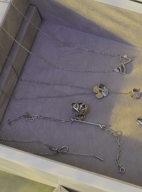 LOP｜深V探索者四叶草原创设计小众纯银不掉色毛衣项链女礼物