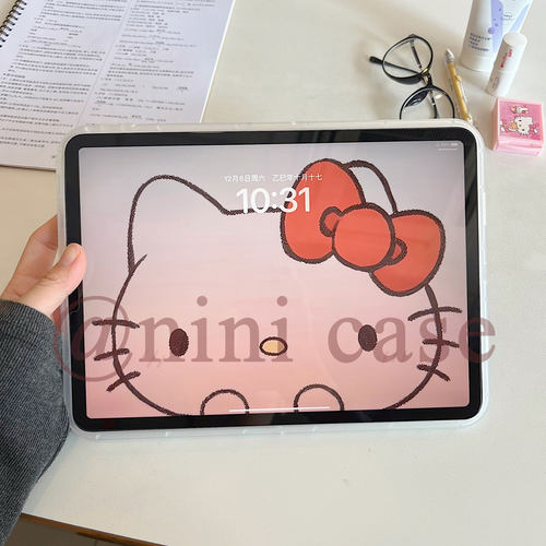nini/韩国小众~半透白色！星星贴贴ipad pro11/2025平板保护套a16/11代air10.9寸支架10.2/air4567/MINI软壳 - 图3