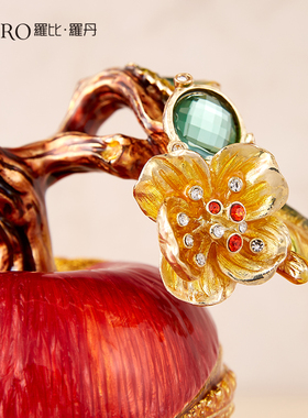 罗比罗丹平安喜乐苹果摆件创意珐琅彩工艺生日礼物乔迁礼品