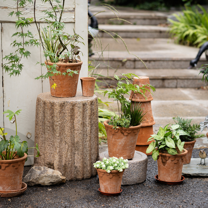 掬涵手工粗陶花盆红陶田园园艺风庭院阳台花园绿植多肉花器装饰 - 图0