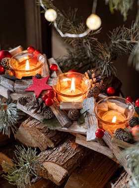 圣诞树圣诞节花环烛台