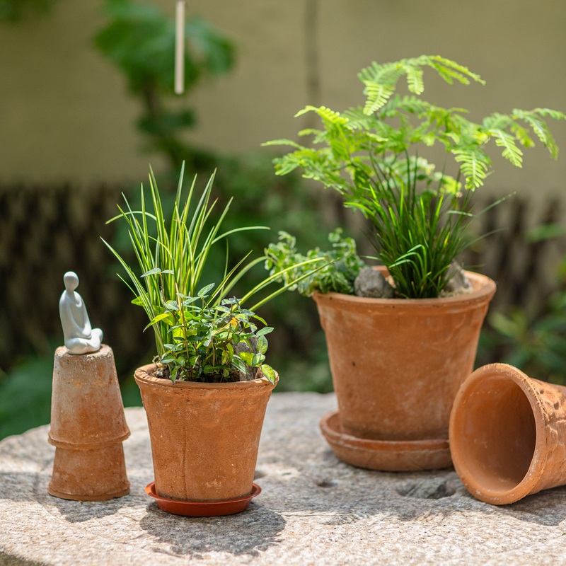 掬涵手工粗陶花盆红陶田园园艺风庭院阳台花园绿植多肉花器装饰 - 图2
