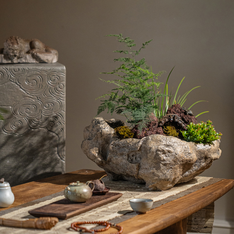 中式招财流水摆件貔貅喷泉造景鱼池茶室桌面循环水景观客厅装饰品 - 图3