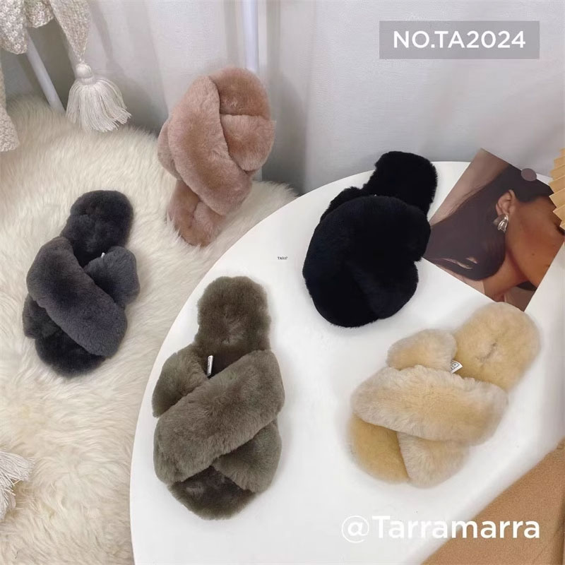 澳洲TARRAMARRA女鞋ever羊皮毛一体拖鞋毛绒居家舒适棉拖TA2024-图0