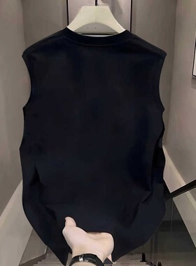 海外订单尾货~剪标撤回外贸夏季痞帅印花坎肩背心男女纯棉无袖t恤