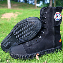 Formation dincendie Bottes Pompiers Bivouard Climbing Rope Climbing High Rescue Boots Light Anti Slip Canvas Forest Fire Shoes