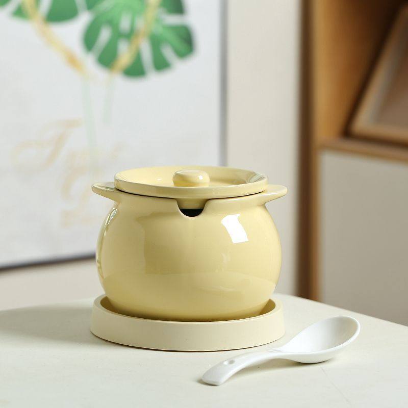 猪油罐专用耐高温油家用大号调料辣椒油带盖装陶瓷双耳罐子泼辣子,淘宝优惠券,粉丝福利购,淘宝优惠卷