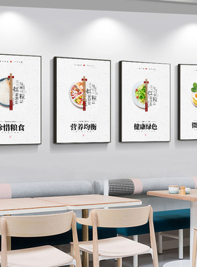 食堂文化挂画餐厅光盘行动标语