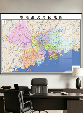 办公室新版粤港澳大湾区地图挂画